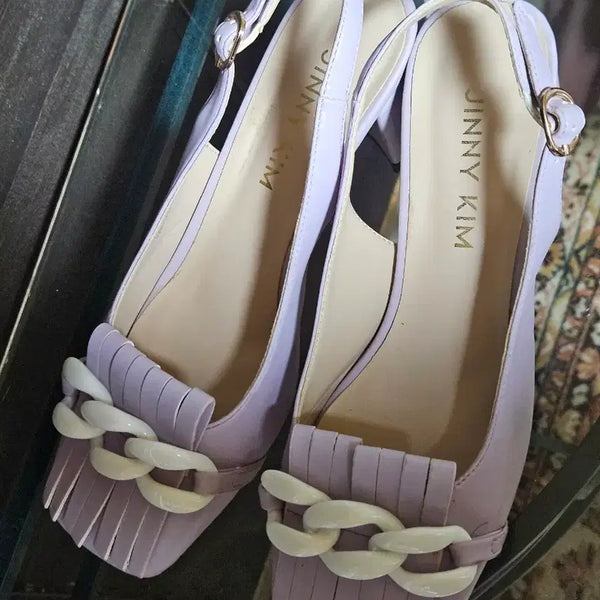 [BUNJANG] Jinny Kim Lavender Mule Heels / 지니킴 라벤더 뮬 힐