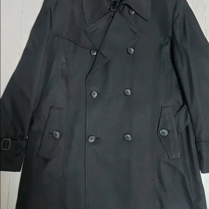 [BUNJANG] RONGIN Men's Black Double-Button Trench Coat / (새상품) RONGIN 남성 트렌치 코트 블랙