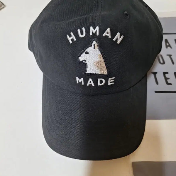 [BUNJANG] Human Made "Limited Edition" Dog Logo Ball Cap Black / 휴먼메이드 웍스아웃 강아지 "한정판" 볼캡 블랙 새상품