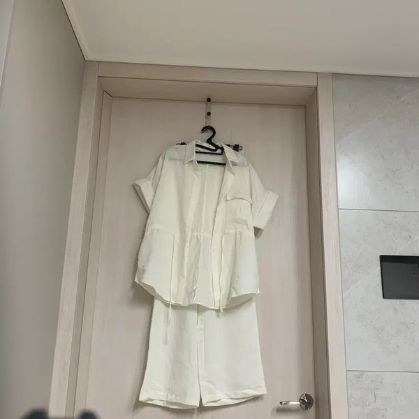[BUNJANG] Ivory Short Sleeve Shirt and Pants Set / 아이보리 반팔 셔츠 바지 셋업
