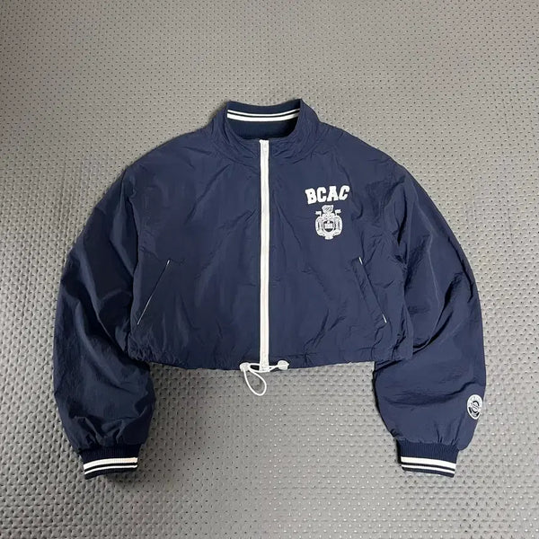 [BUNJANG] Bad Blood Nylon Crop Jumper Navy S / 배드블러드 나일론 크롭 점퍼 네이비 S