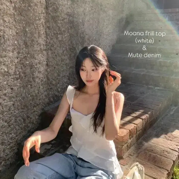 [BUNJANG] Laplier Moana Frill Top Size 2 / 라플리에 모아나 프릴탑 2size 새상품