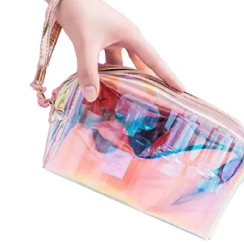 [BUNJANG] Hologram Cosmetic Storage Pouch - Rectangular / 홀로그램 화장품 수납정리 파우치 사각형
