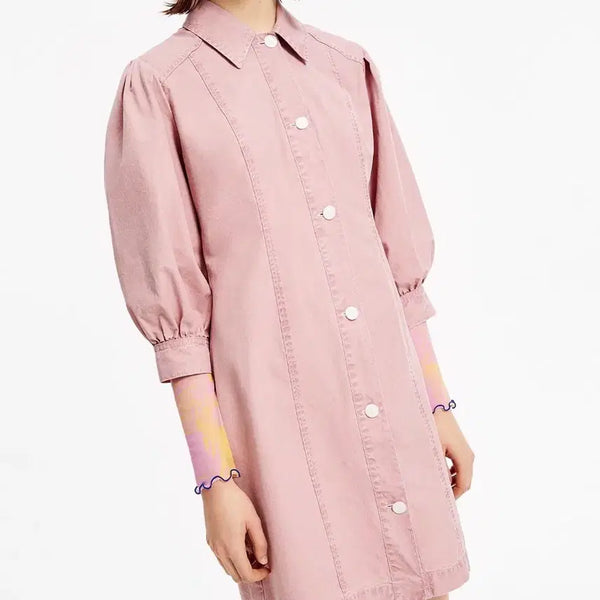 [BUNJANG] BIMBA Y LOLA Pink Puff Sleeve Shirt Dress / 빔바이롤라 셔츠 원피스