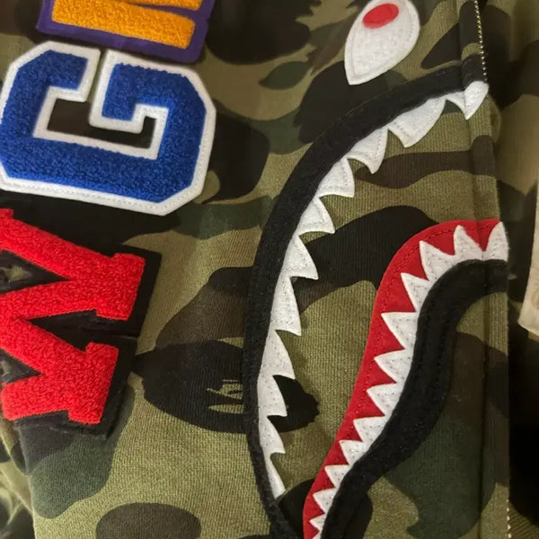 [BUNJANG] A Bathing Ape First Camo Shark Full Zip Hoodie L / 베이프 후드집업 녹계 L