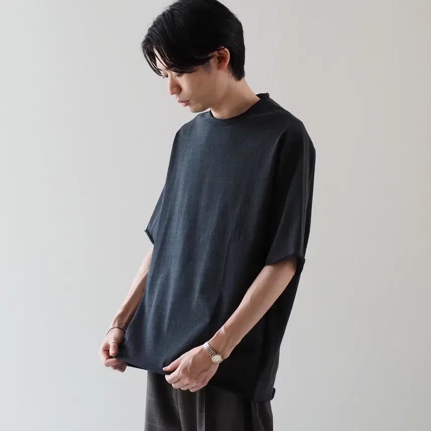 [BUNJANG] MAATEE＆SONS Suvin French Seam Half Sleeve T-Shirt Black Size 3 / 마티앤선즈 프렌치 심 티 수빈 반팔 티셔츠