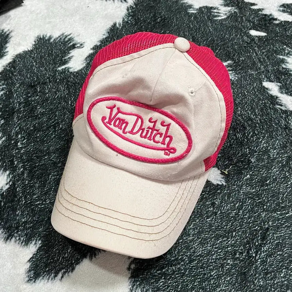 [BUNJANG] Bon Dutch Baby Pink Logo Mesh Cap / 본더치 베이비핑크 메쉬 볼캡