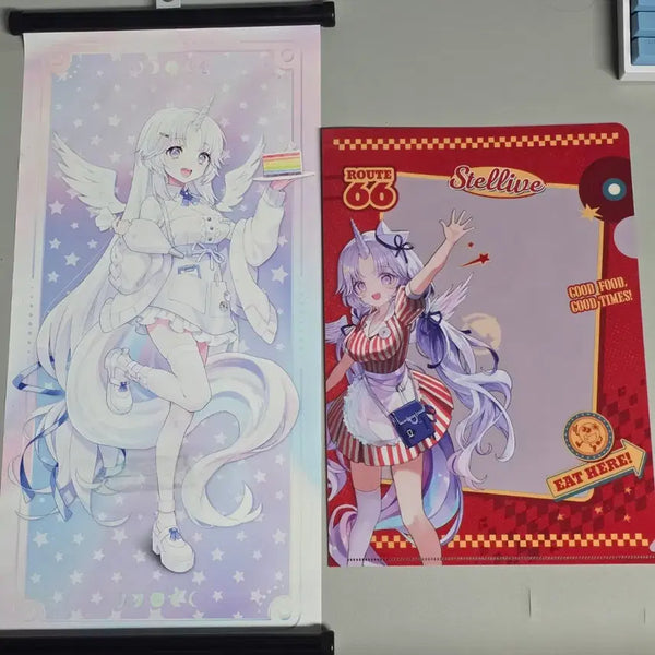 [BUNJANG] Stellive Ayatsuno Yuni Clear File and Tapestry Special Set / 스텔라이브 팝업스토어 아야츠노 유니 클리어파일 태피스트리 특전 애니플러스 팝업
