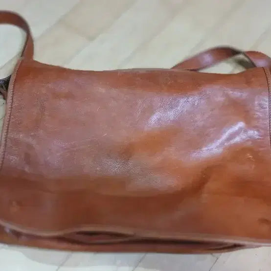 [BUNJANG] Italy Leather Crossbody Bag Brown / ITALY 소가죽 크로스백 브라운
