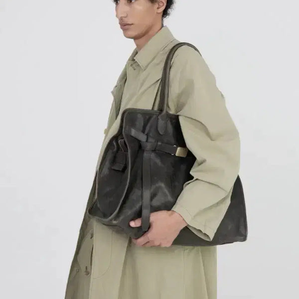 [BUNJANG] Brown Yak Leather Buckle Bag / 브라운야드 레더 버클백