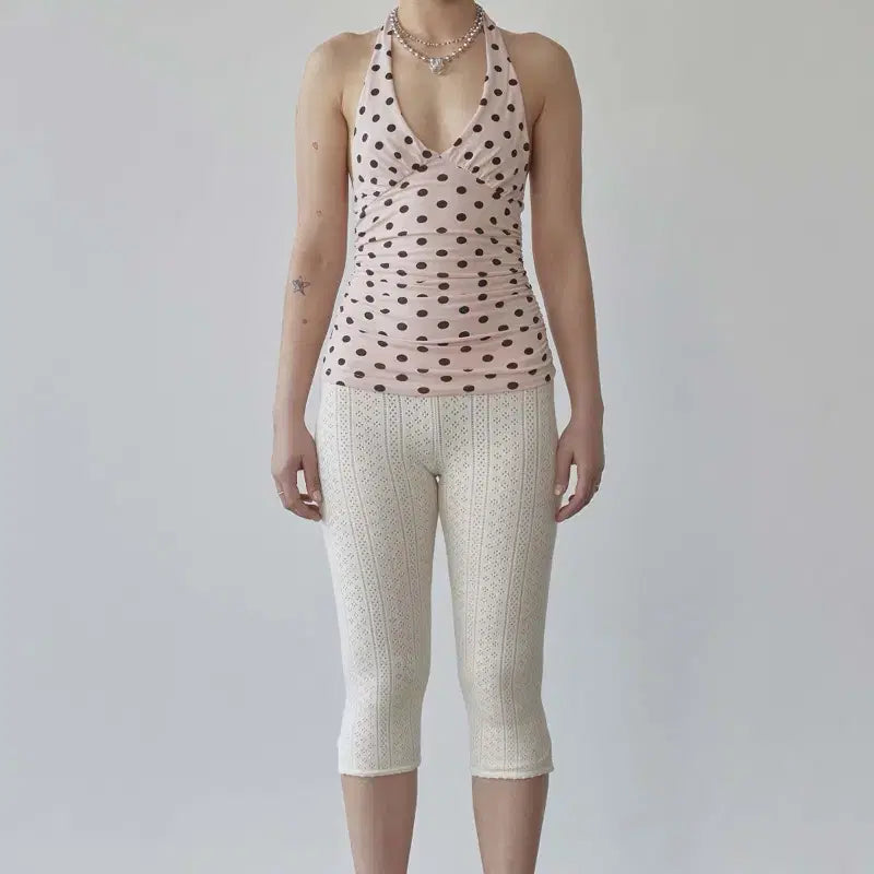 [BUNJANG] Sculptor Dot Halter Top Pink / 스컬프터 Dot Halter Top Pink