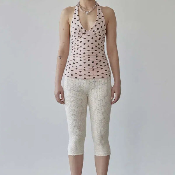 [BUNJANG] Sculptor Dot Halter Top Pink / 스컬프터 Dot Halter Top Pink