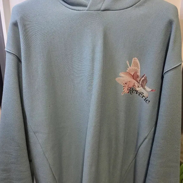 [BUNJANG] Time Homme Printed Hoodie Sky Blue / 타임옴므 프린팅 후드티 하늘색