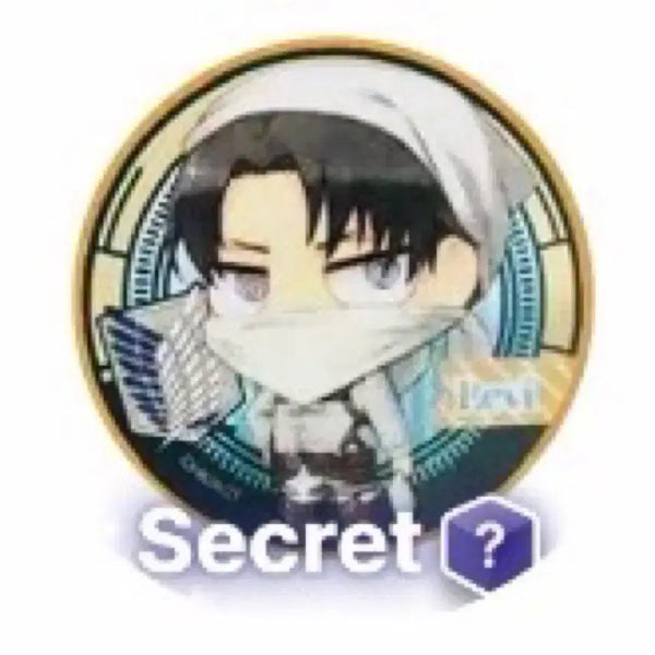 [BUNJANG] Attack on Titan Levi Secret D Hologram Can Badge Q Version Pop Mart Gacha (Sealed) / 미개봉)진격의거인 리바이*시크릿D*홀로그램 캔뱃지 Q버전 팝마트 가챠