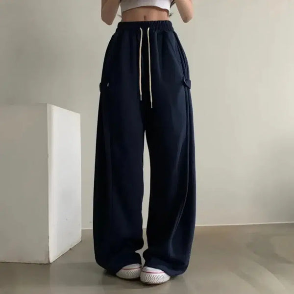 [BUNJANG] Beer Side Snap Button Long Wide Training Pants / 비어 사이드스냅 비죠, 버튼 롱와이드 트레이닝 추리닝 밴딩팬츠