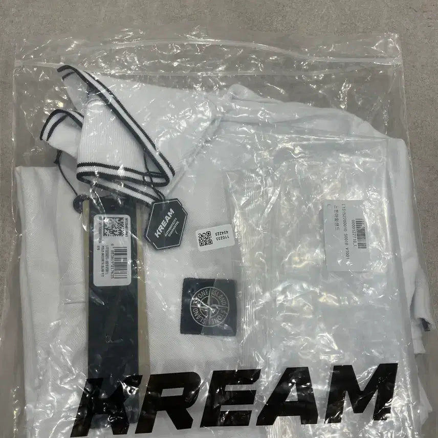 [BUNJANG] Stone Island Slim Fit Polo T-Shirt - White, L / 스톤아일랜드 카라티 슬림핏 L 화이트