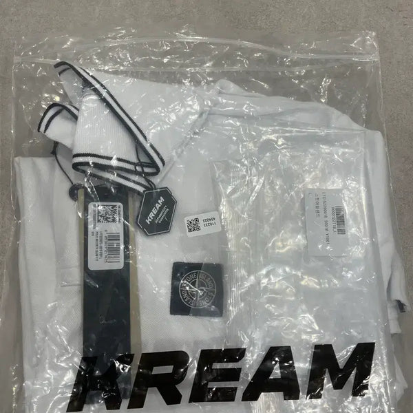 [BUNJANG] Stone Island Slim Fit Polo T-Shirt - White, L / 스톤아일랜드 카라티 슬림핏 L 화이트