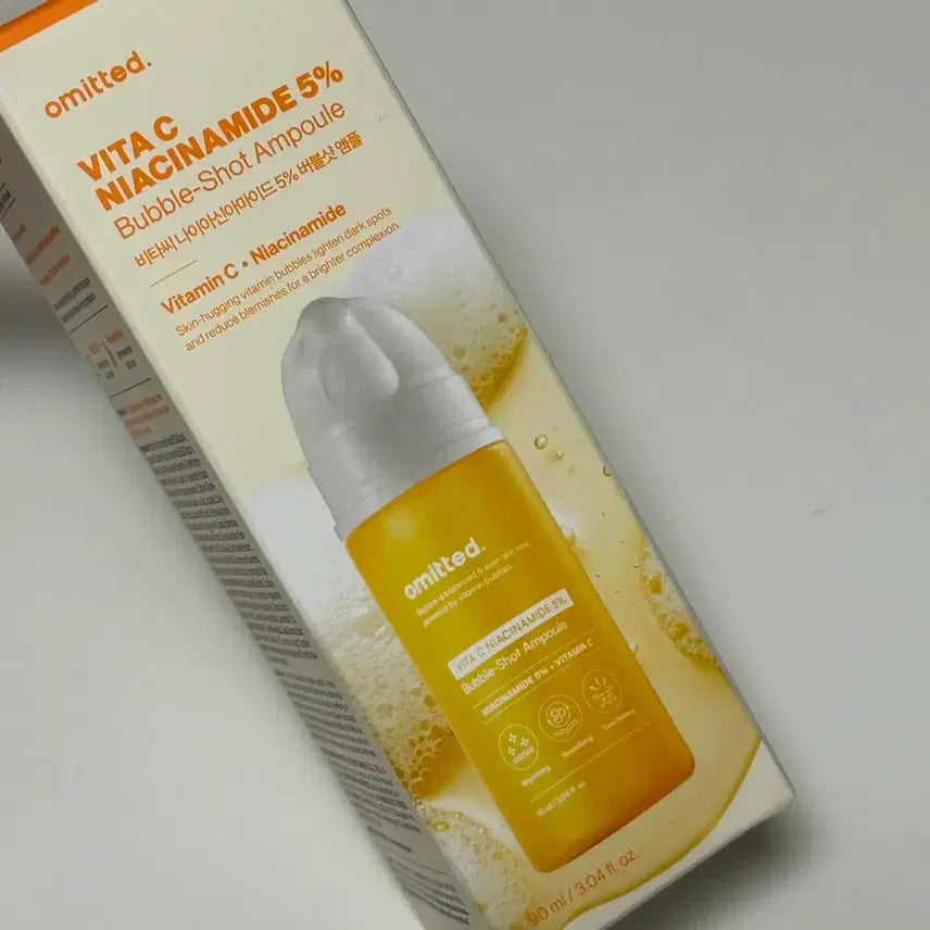 [BUNJANG] Omitted Vitamin C 5% Niacinamide Brightening Tone-Up Ampoule 90ml / 기미잡티 피부톤업 앰플 오미티드 비타민C 나이아신아마이드 5% 버블샷 90ml