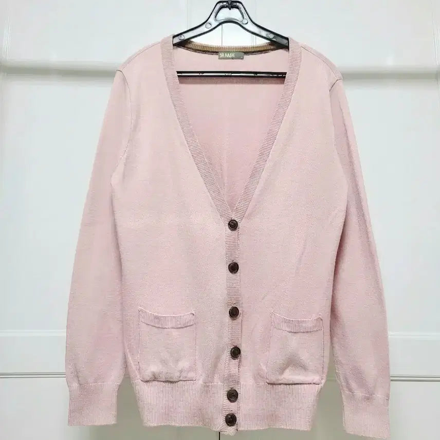 [BUNJANG] Pink Color Block Cardigan / 핑크 배색 가디건