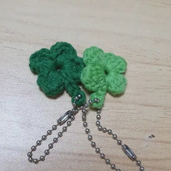 [BUNJANG] Handmade Clover Keychain Set / 통통 네잎클러버 키링 4+1