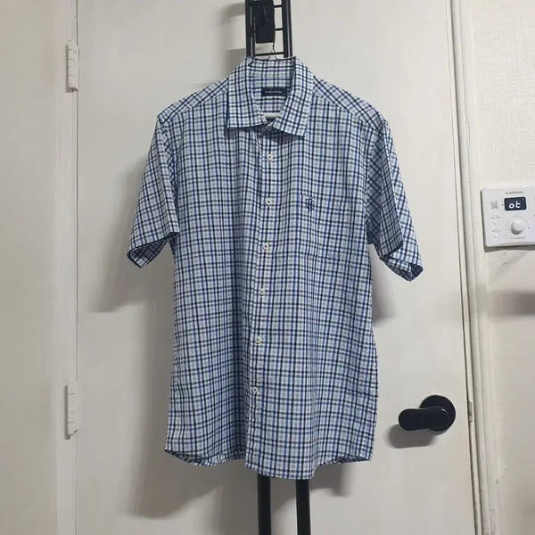 [BUNJANG] Brounwood Men's Summer Plaid Short Sleeve Shirt XL (105) / 브렌우드 남자 여름 반팔셔츠 XL 105