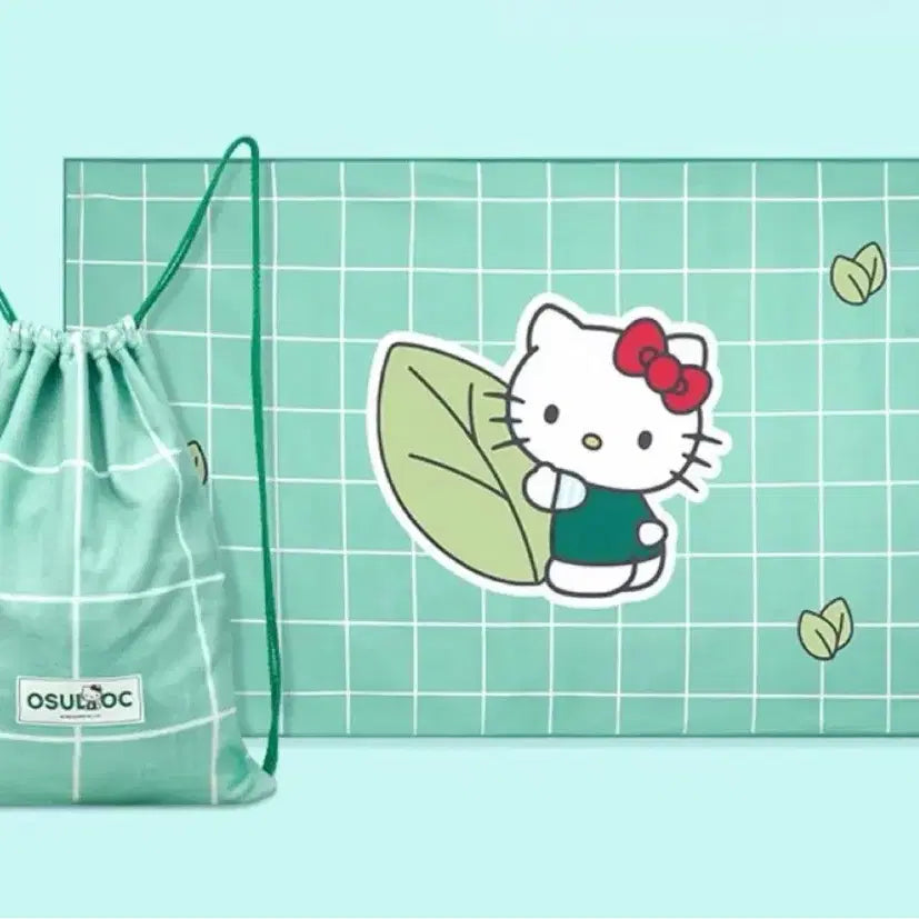 [BUNJANG] Osulloc x Hello Kitty Beach Towel & Bag Set / 오설록 헬로키티 비치타올 + 가방 세트