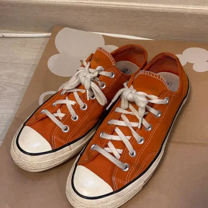[BUNJANG] Converse Orange Suede Sneakers / 컨버스 오렌지 스웨이드 260