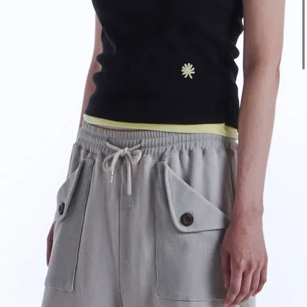 [BUNJANG] Dandel Rib Pocket Easy Sweatpants Cream / 단델 dandel 이지 스웻팬츠 크림 (남녀공용)