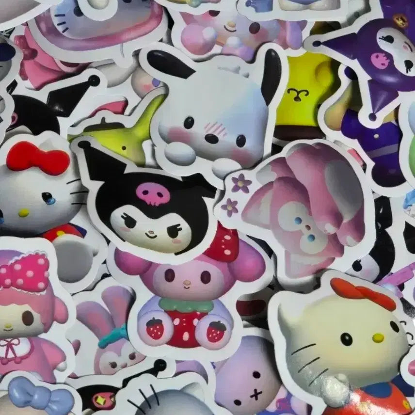 [BUNJANG] Sanrio 3D Stickers (50 pcs) / 반택포) 산리오 3D 스티커 50장