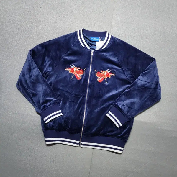 [BUNJANG] Tokyo Disney Resort Mushu Embroidered Velvet Sukajan Jacket / 미사용) 도쿄 디즈니 리조트 무슈 자수 벨벳 스카잔 자켓