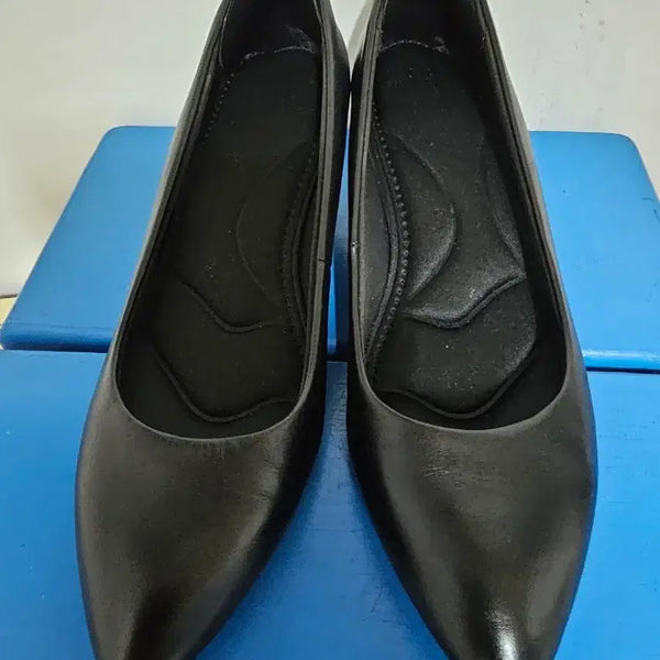 [BUNJANG] Rockport Stiletto Mid Heel Black Leather Shoes / 락포트 ROCKPORT  스틸레토 블랙  미드힐. 235. 상태굿