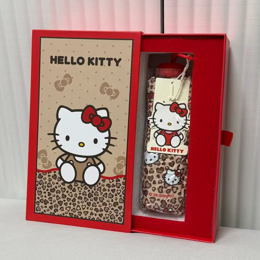 [BUNJANG] Hello Kitty Leopard Print Mini Parasol / [정품 라이센스] 헬로키티 호피무늬 미니양산
