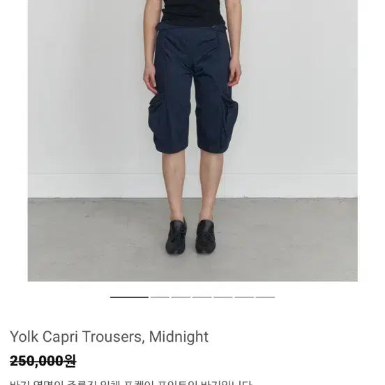 [BUNJANG] ODLYWORKSHOP Capri Pants Midnight L / ODLYWORKSHOP 요크 카프리 팬츠 미드나잇 L