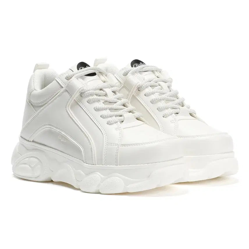 [BUNJANG] Buffalo London White Chunky Platform Shoes / Buffalo London 버팔로런던 화이트 청키 키높이 플랫폼 225