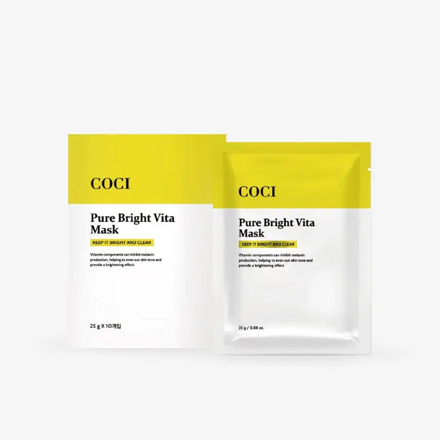 [BUNJANG] Coci Pure Bright Vita Mask Pack (10 Sheets) / Coci 코씨 퓨어 브라이트 비타 마스크팩 10개입