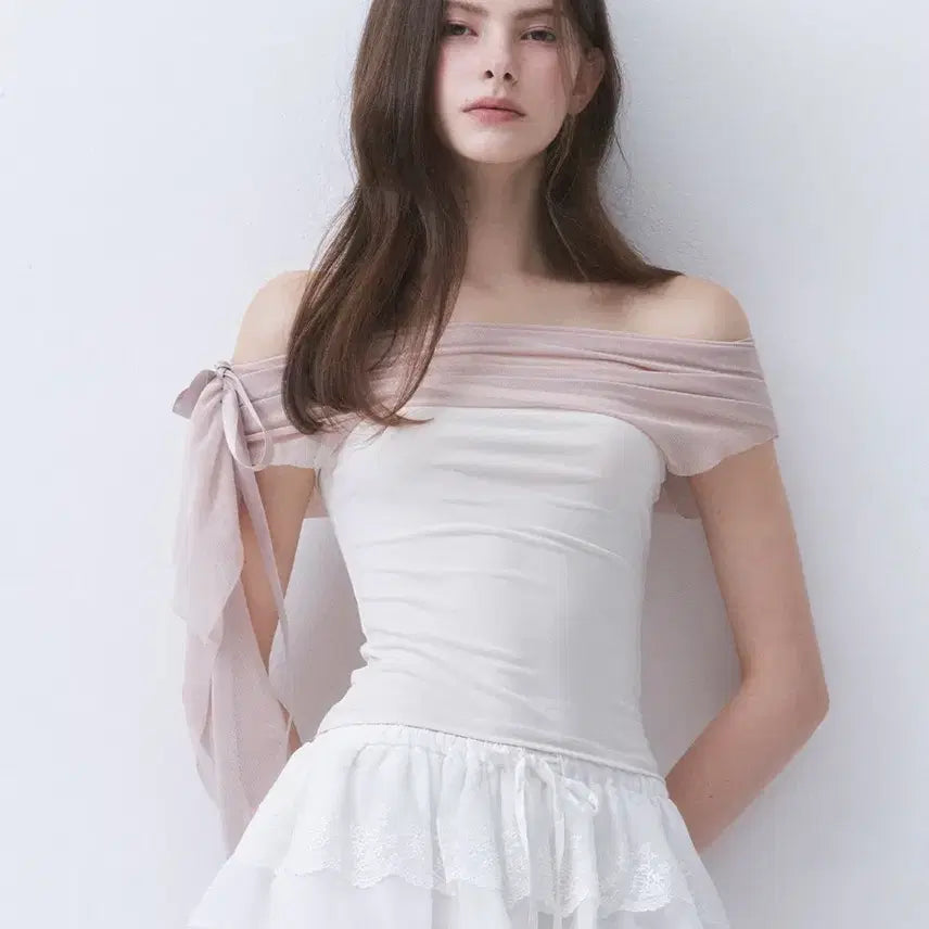 [BUNJANG] Thetis Blush 3 Way Off Shoulder Top Cream / 더티스 블러쉬 오프숄더탑 크림