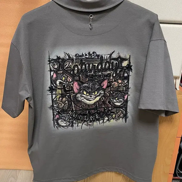 [BUNJANG] Songzio Homme x Tom & Jerry 24SS Collaboration T-shirt / 24ss 송지오옴므 콜라보 카라티 95사이즈
