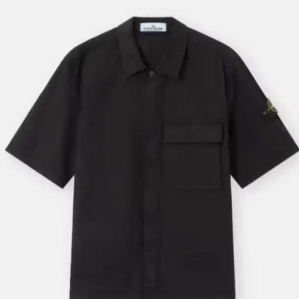 [BUNJANG] Stone Island Short Sleeve Shirt Black / 26ss 스톤아일랜드 반팔 셔츠 블랙