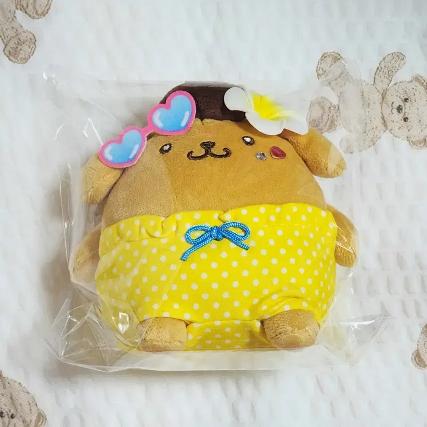 [BUNJANG] Sanrio Pompompurin Gal 4 Tanning Pouch & Mascot / 산리오 갸루4 태닝 폼폼푸린 파우치 겸 마스코트 팝니다.