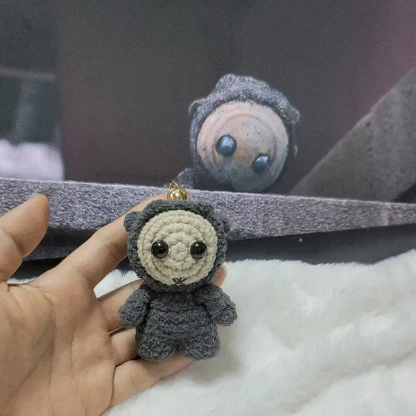 [BUNJANG] Handmade Knitted Black Cat Keychain / 핸드메이드 뜨개 동궁 꺼먹살이 키링