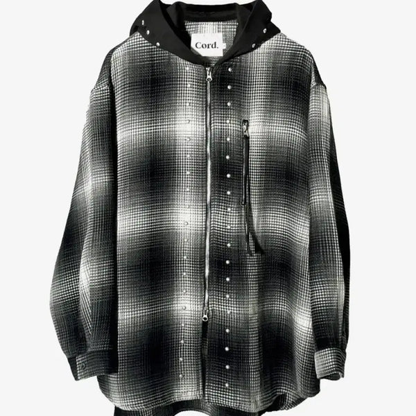 [BUNJANG] M Cord Hooded Studded Shirt / [M]Cord 후디드 스터드 셔츠