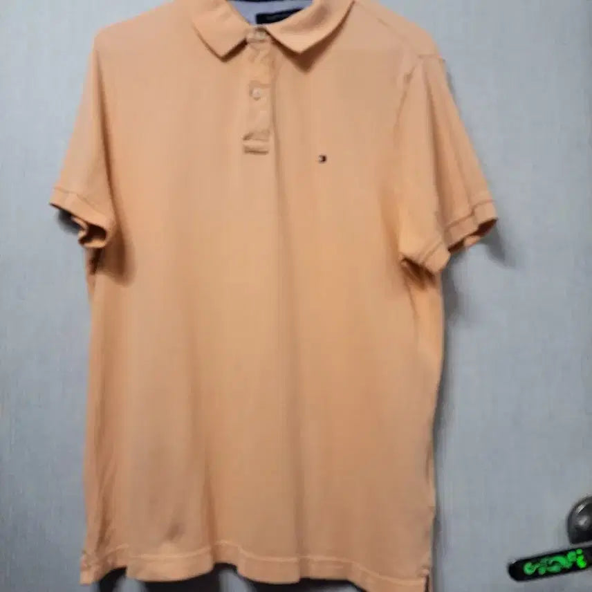[BUNJANG] Tommy Hilfiger Men's Coral Pink Short Sleeve Polo Shirt (M) / 타미힐피거 반팔 카라티 셔츠 코랄 핑크M
