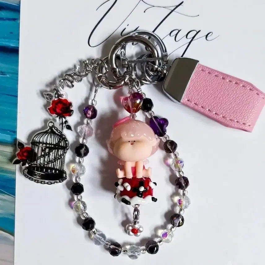 [BUNJANG] Handmade Amaryllis Figure Car Keychain / 핸드메이드자동차키링