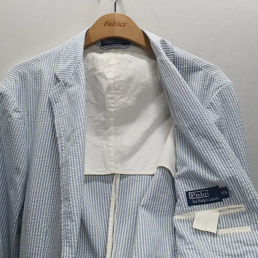 [BUNJANG] Polo Ralph Lauren Seersucker Jacket Size 42 (Approx. 95) / 폴로 랄프로렌 시어서커 자켓 42사이즈 (95정도)