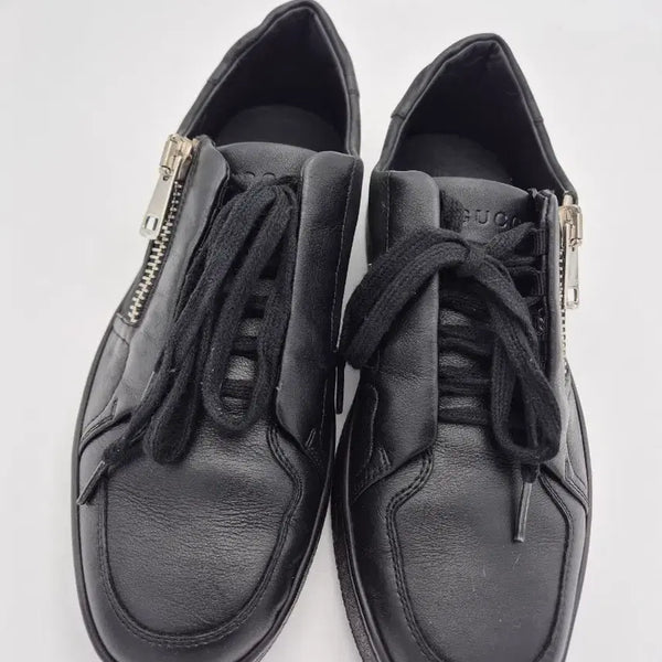 [BUNJANG] Gucci Leather Sneakers Black / 구찌 레더 스니커즈 블랙 260