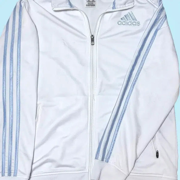 [BUNJANG] Adidas Vintage White Blue Track Jacket / 아디다스 빈티지 흰파 흰하 흰색 하늘색 져지