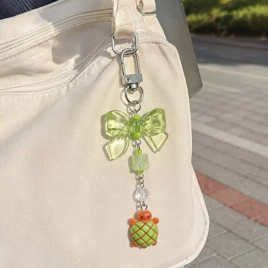 [BUNJANG] Melon Bread Turtle Handmade Keyring / 메론빵 거북이 키링 | 핸드메이드 | 2개 한정