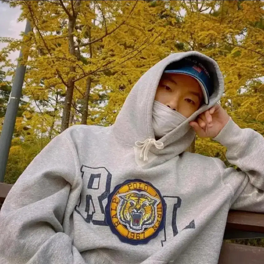 [BUNJANG] Polo Ralph Lauren Tiger Hoodie Gray XL / 폴로 랄프로렌 타이거 후드티 그레이 XL 새상품 백화점판 류준열착용