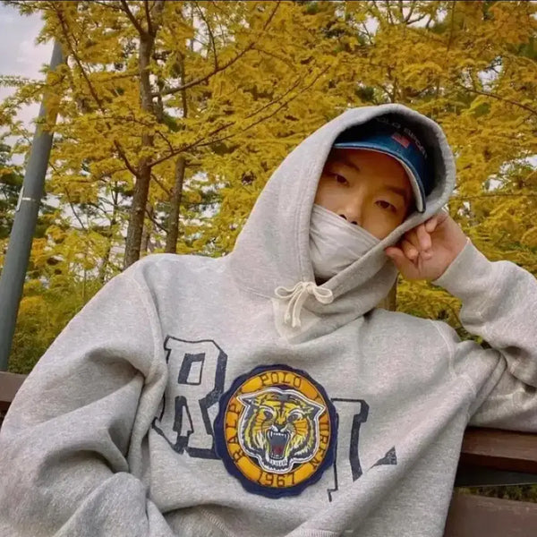 [BUNJANG] Polo Ralph Lauren Tiger Hoodie Gray XL / 폴로 랄프로렌 타이거 후드티 그레이 XL 새상품 백화점판 류준열착용