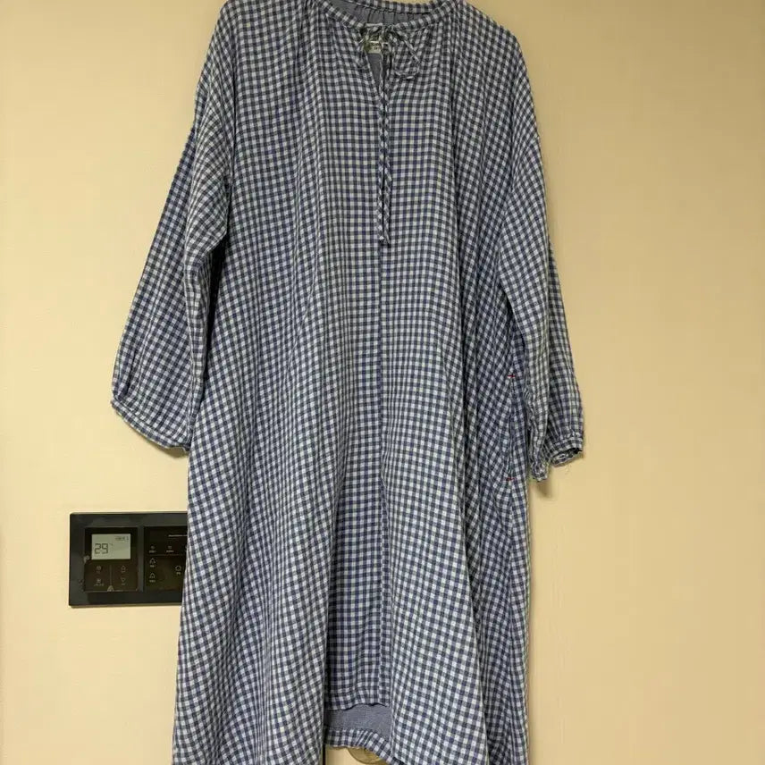 [BUNJANG] 4N5 Gauze Check Long Dress / 4N5거즈면 롱 원피스